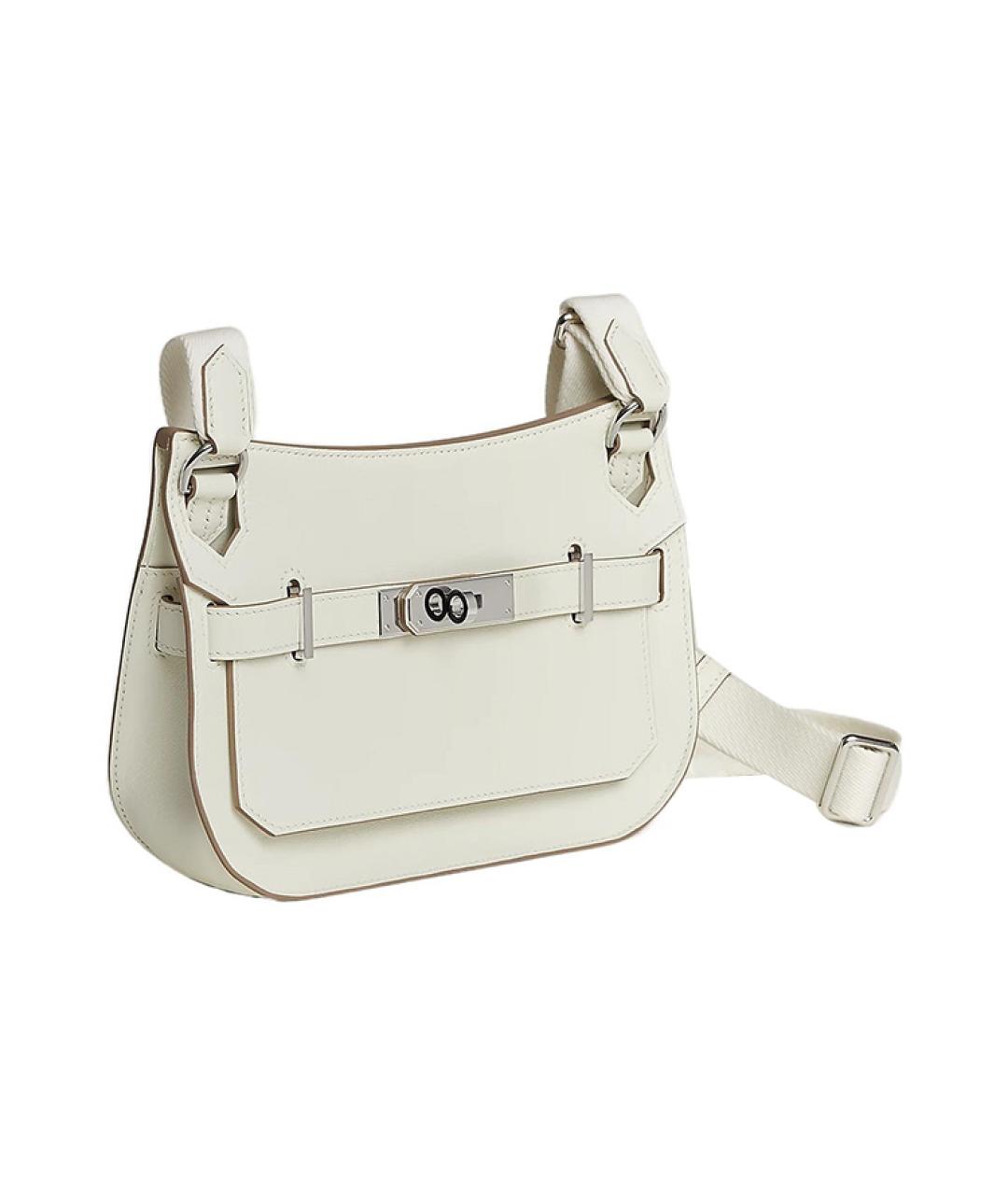 HERMES Белая кожаная сумка через плечо, фото 2