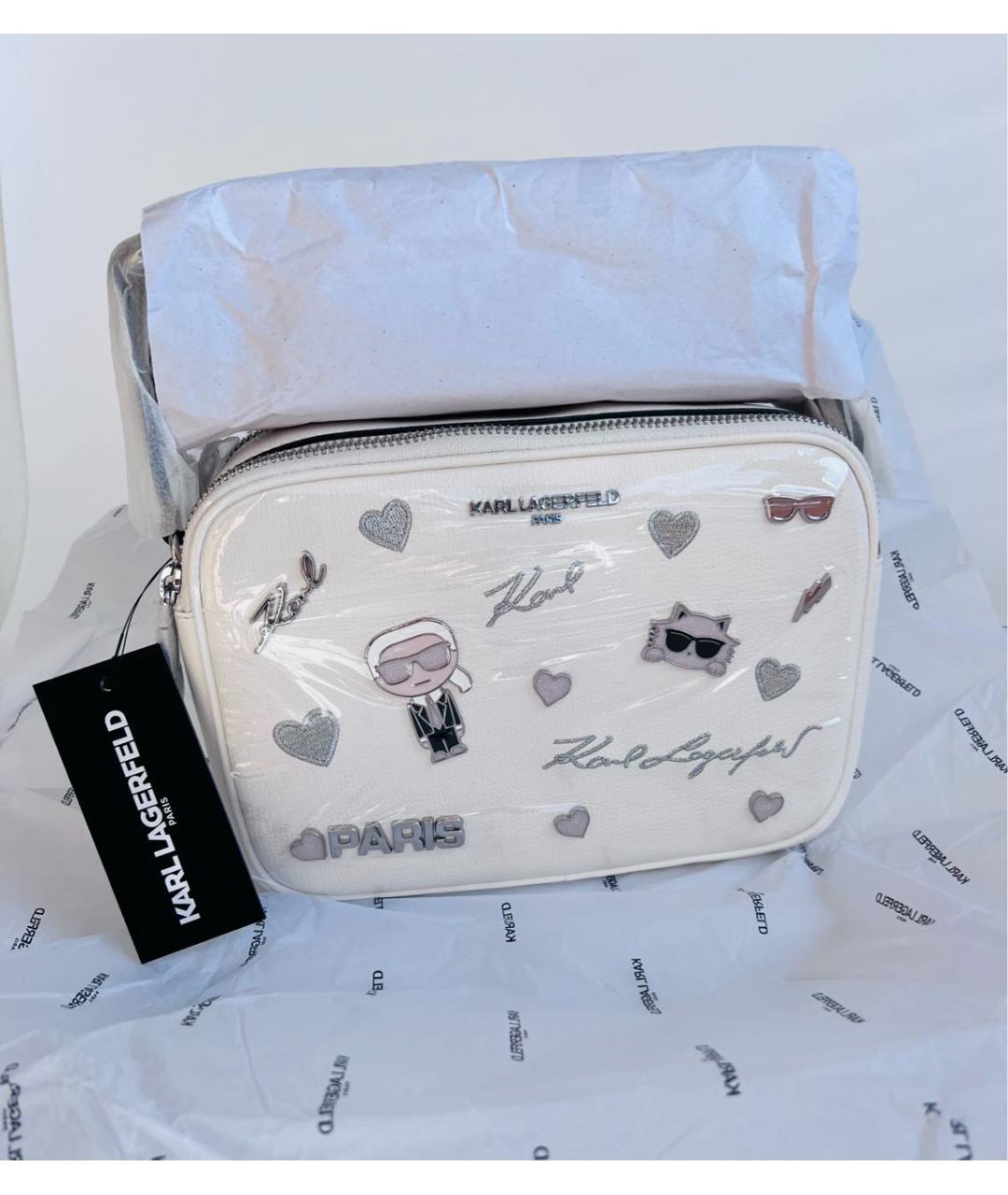 KARL LAGERFELD Белая сумка через плечо, фото 6