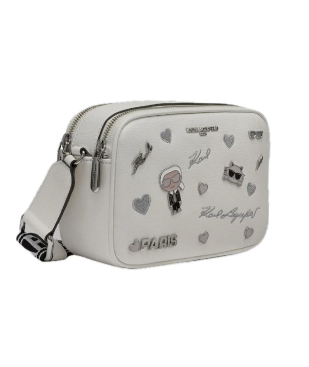 KARL LAGERFELD Белая сумка через плечо, фото 3