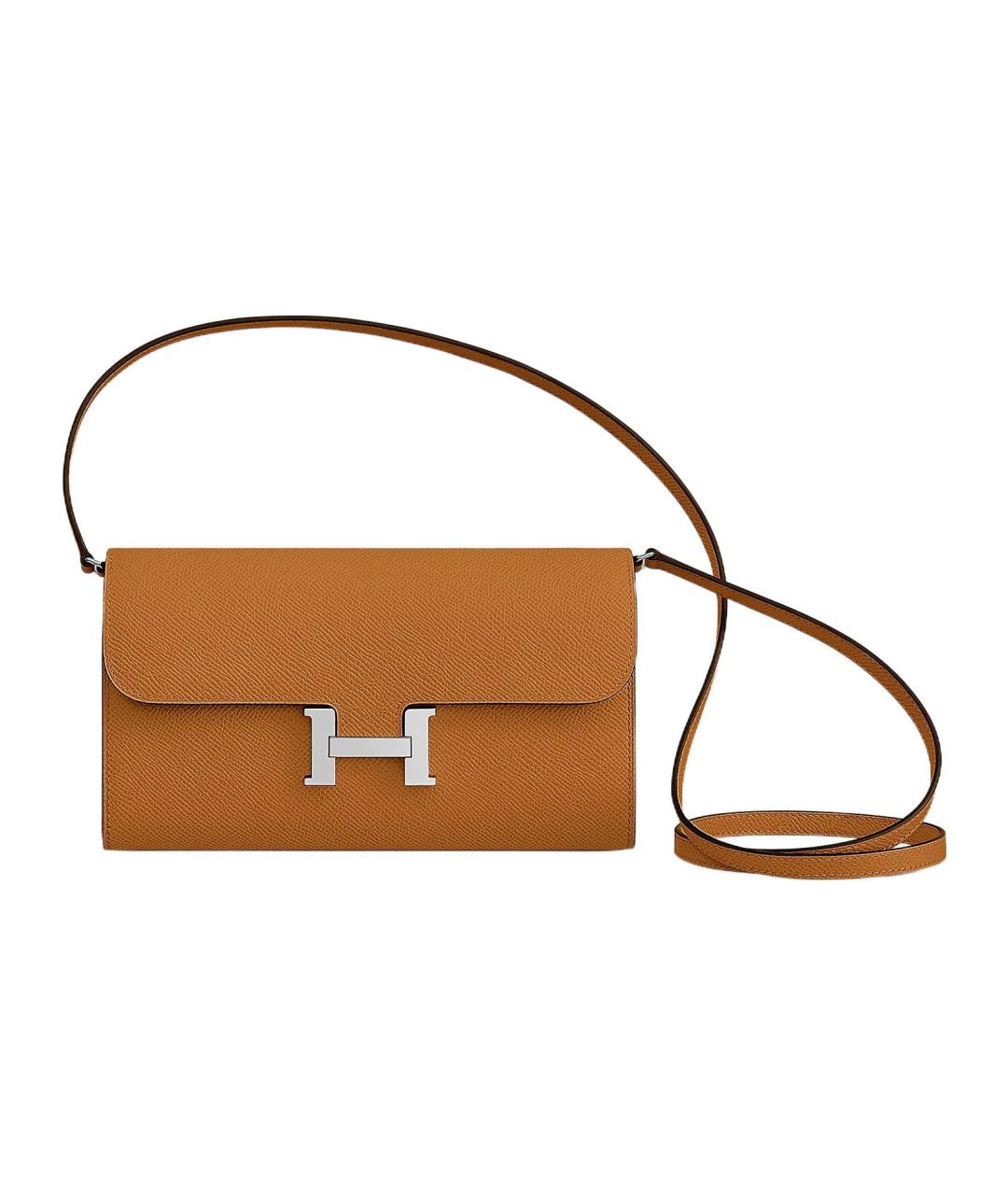 HERMES Коричневая кожаная сумка через плечо, фото 1