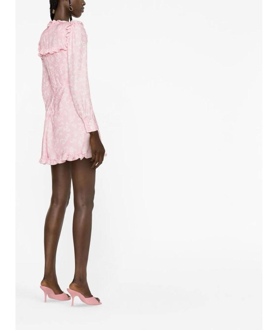 ALESSANDRA RICH Розовое шелковое повседневное платье, фото 3