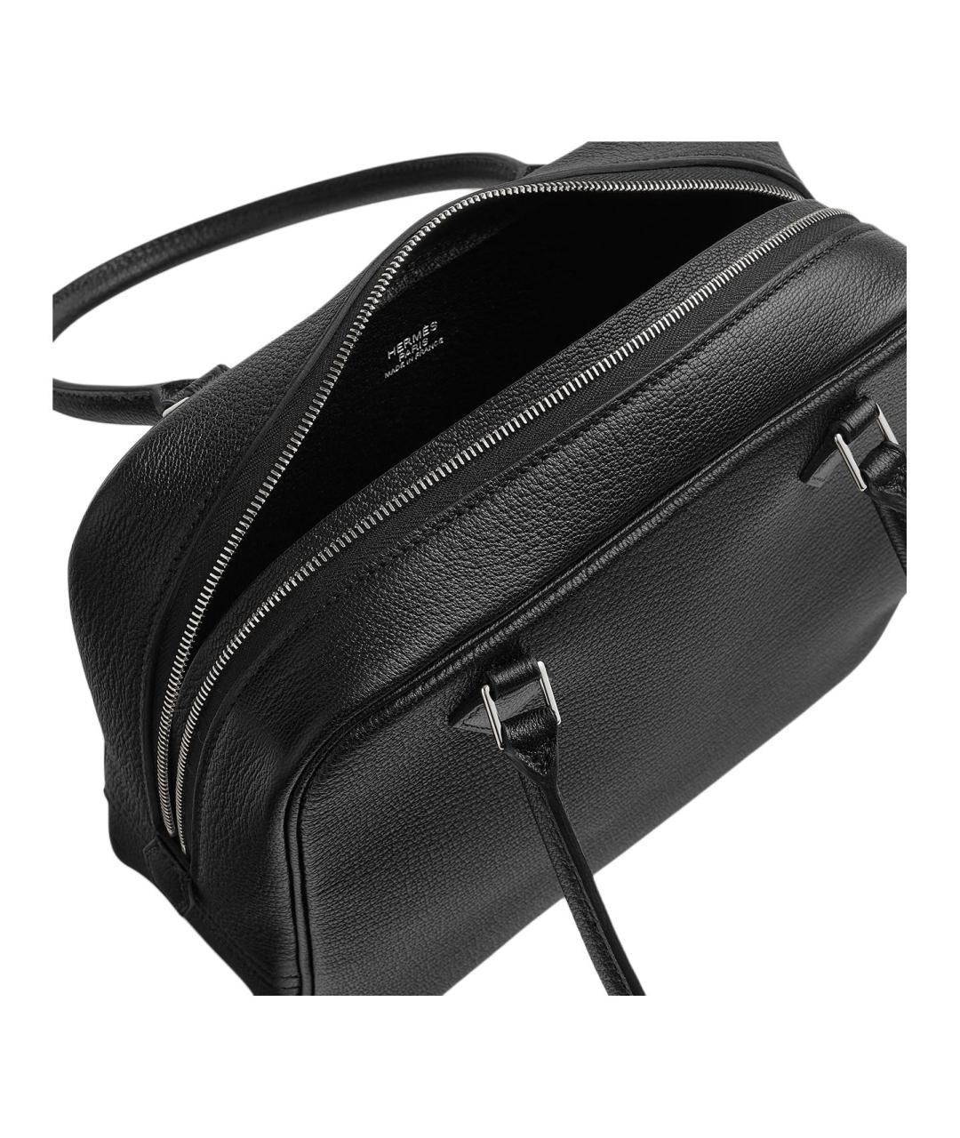 HERMES Черная кожаная сумка через плечо, фото 3