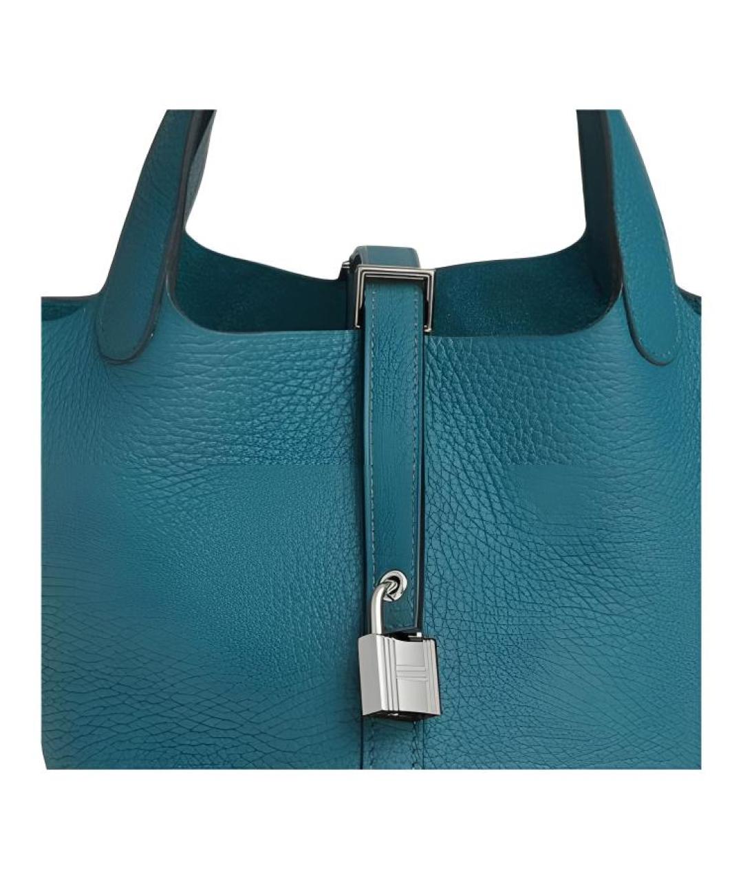 HERMES Синяя кожаная сумка через плечо, фото 4