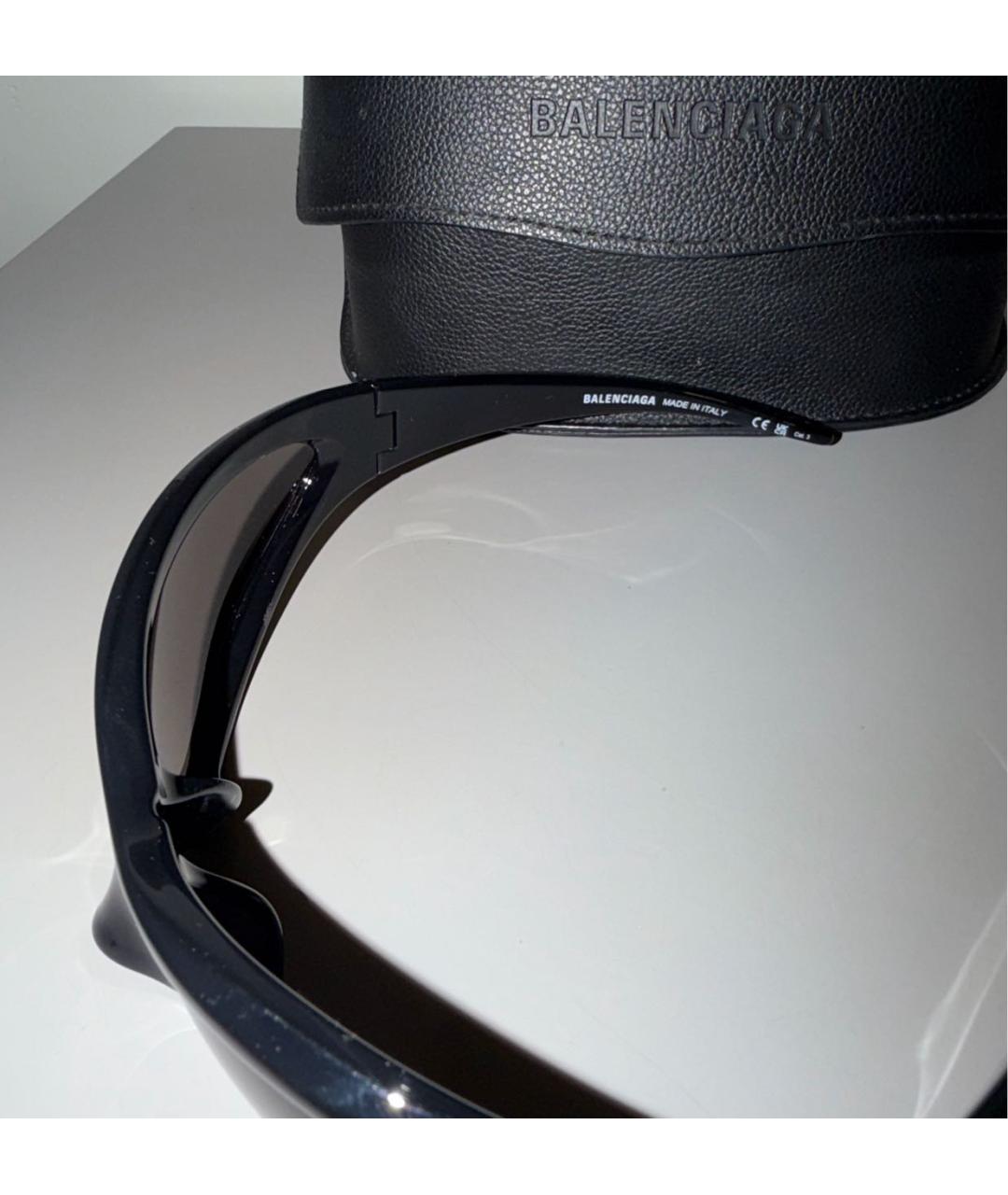 BALENCIAGA Черные пластиковые солнцезащитные очки, фото 3
