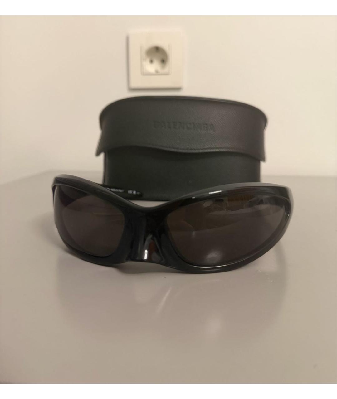 BALENCIAGA Черные пластиковые солнцезащитные очки, фото 5