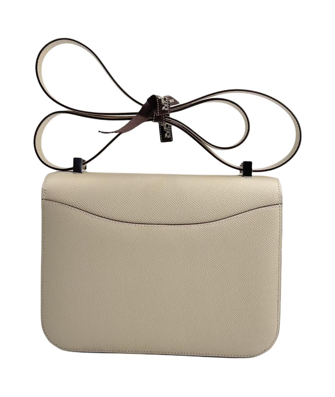 HERMES Бежевая кожаная сумка через плечо, фото 3