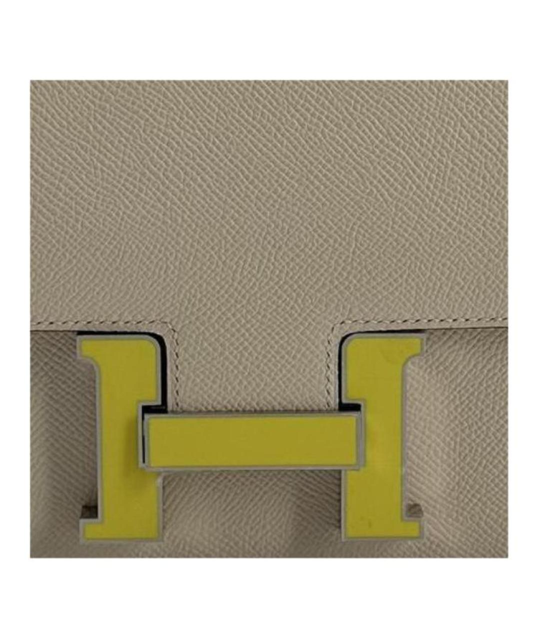 HERMES Бежевая кожаная сумка через плечо, фото 5