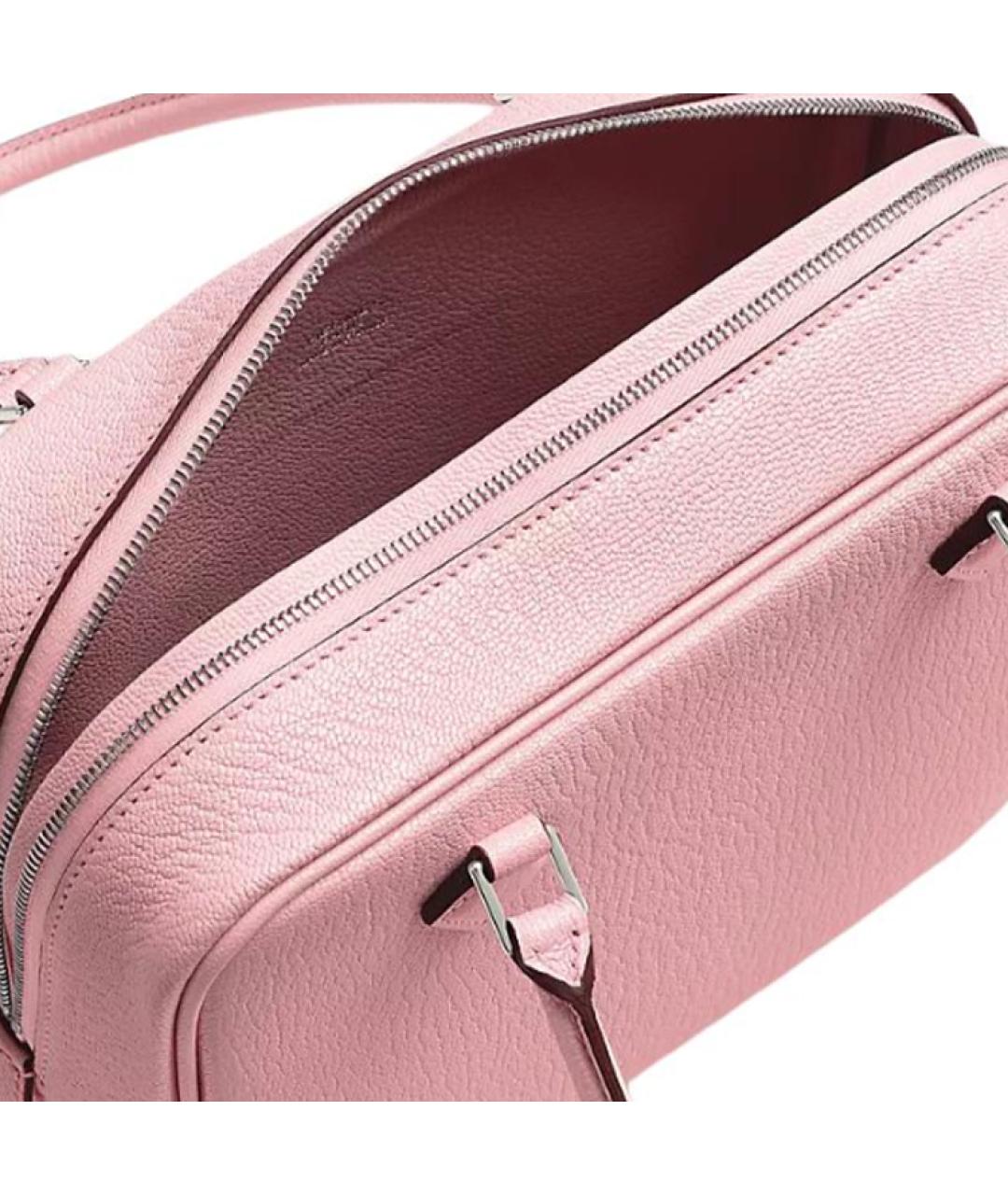 HERMES Розовая кожаная сумка через плечо, фото 3