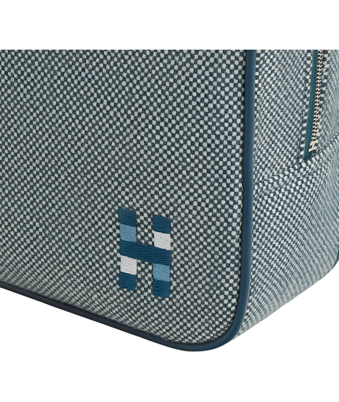 HERMES Голубая шерстяная косметичка, фото 3