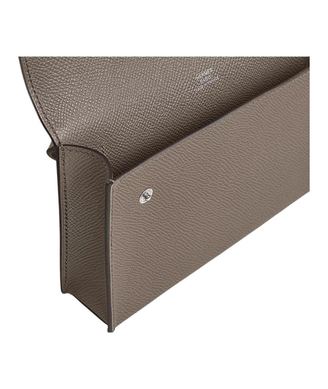 HERMES Серая кожаная сумка через плечо, фото 3