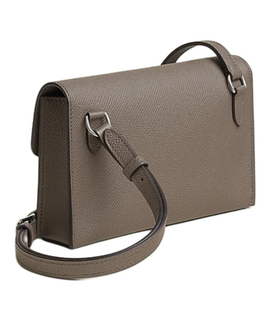 HERMES Серая кожаная сумка через плечо, фото 2