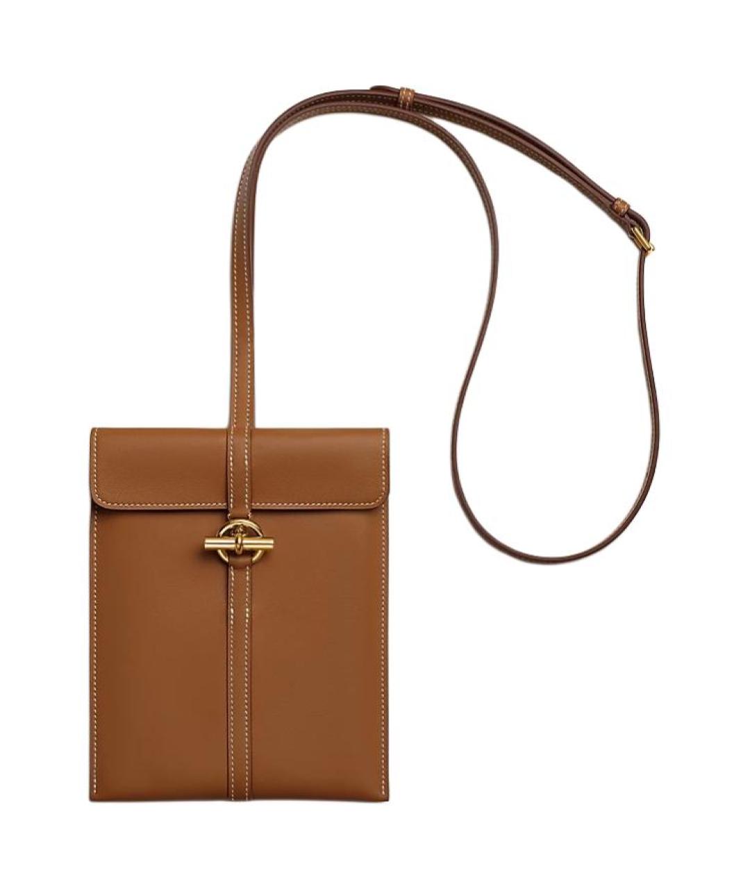 HERMES Коричневая кожаная сумка через плечо, фото 2