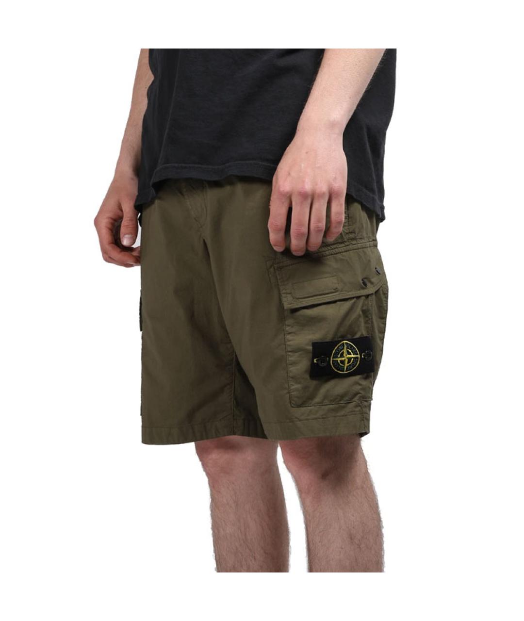 STONE ISLAND Зеленые шорты, фото 3
