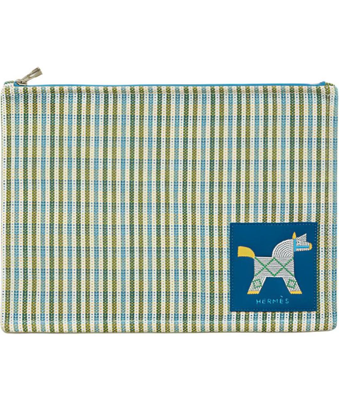 HERMES Синяя хлопковая косметичка, фото 1