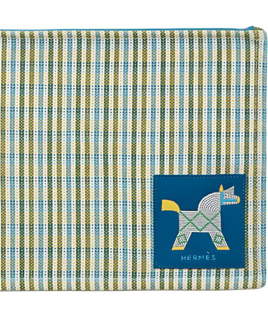 HERMES Синяя хлопковая косметичка, фото 3