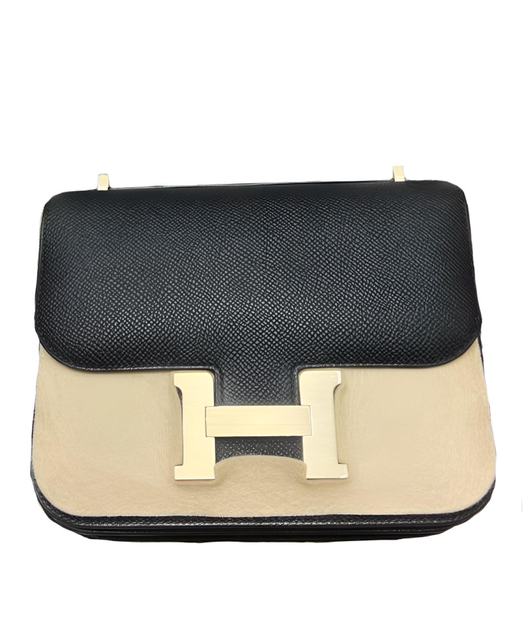 HERMES Черная кожаная сумка через плечо, фото 1