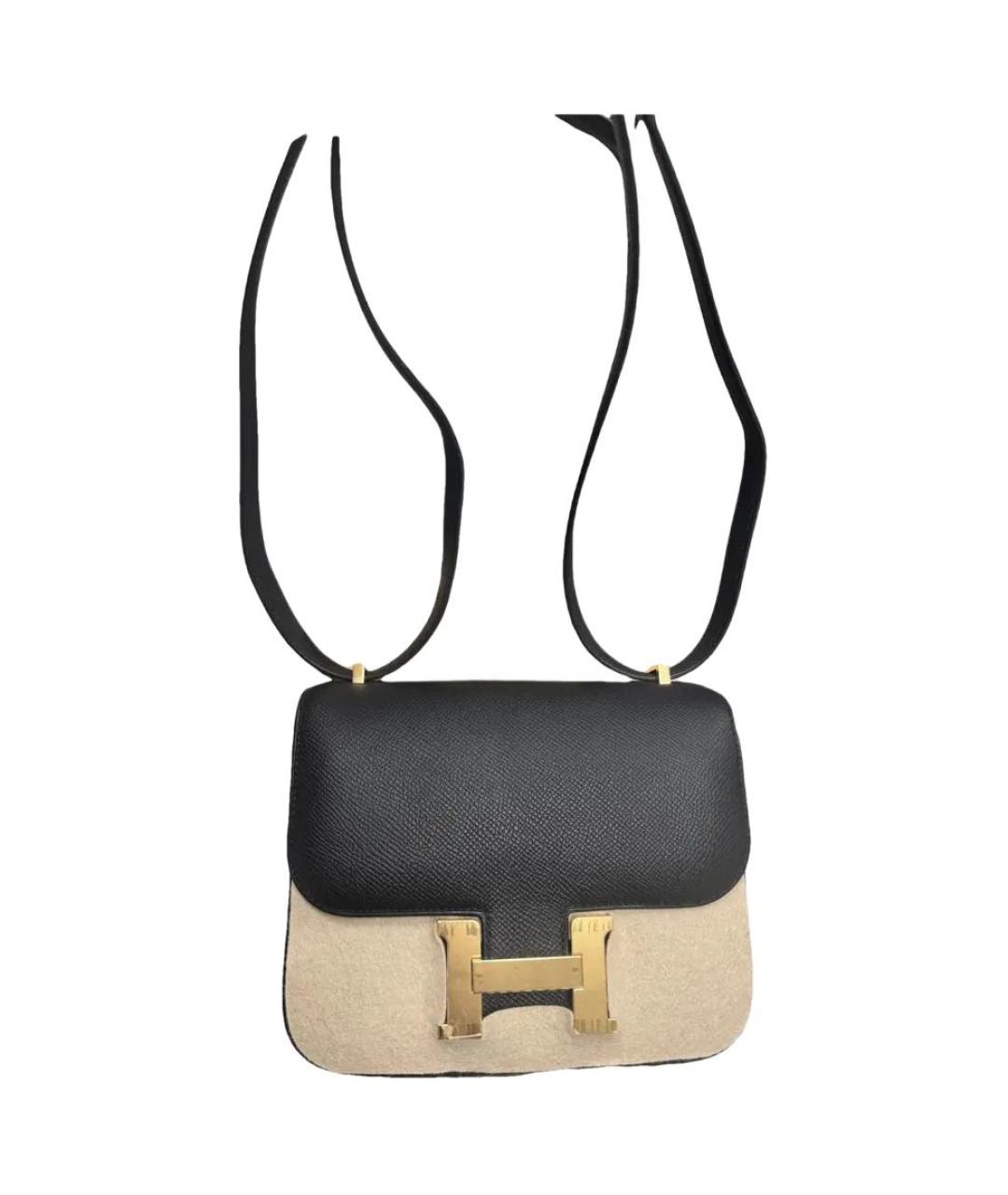 HERMES Черная кожаная сумка через плечо, фото 2