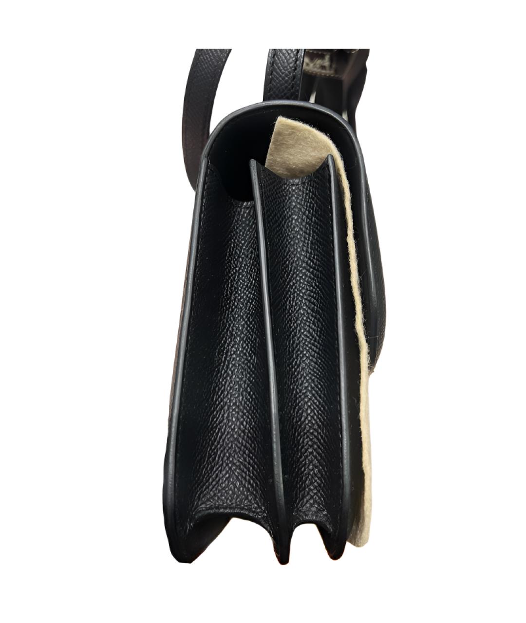 HERMES Черная кожаная сумка через плечо, фото 3