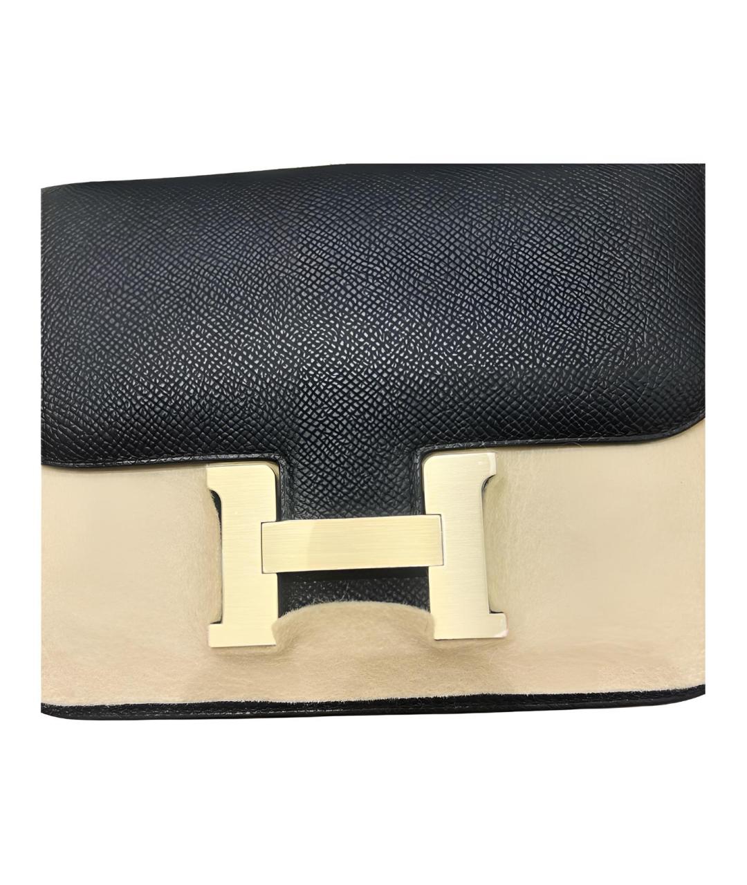 HERMES Черная кожаная сумка через плечо, фото 5