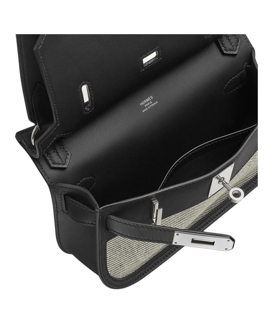 HERMES Черная кожаная сумка через плечо, фото 4
