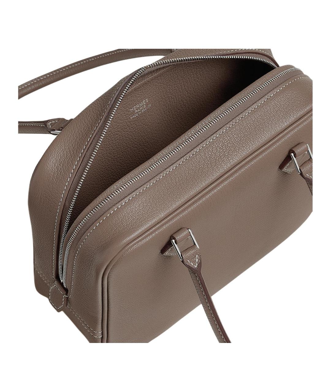 HERMES Серая кожаная сумка через плечо, фото 4