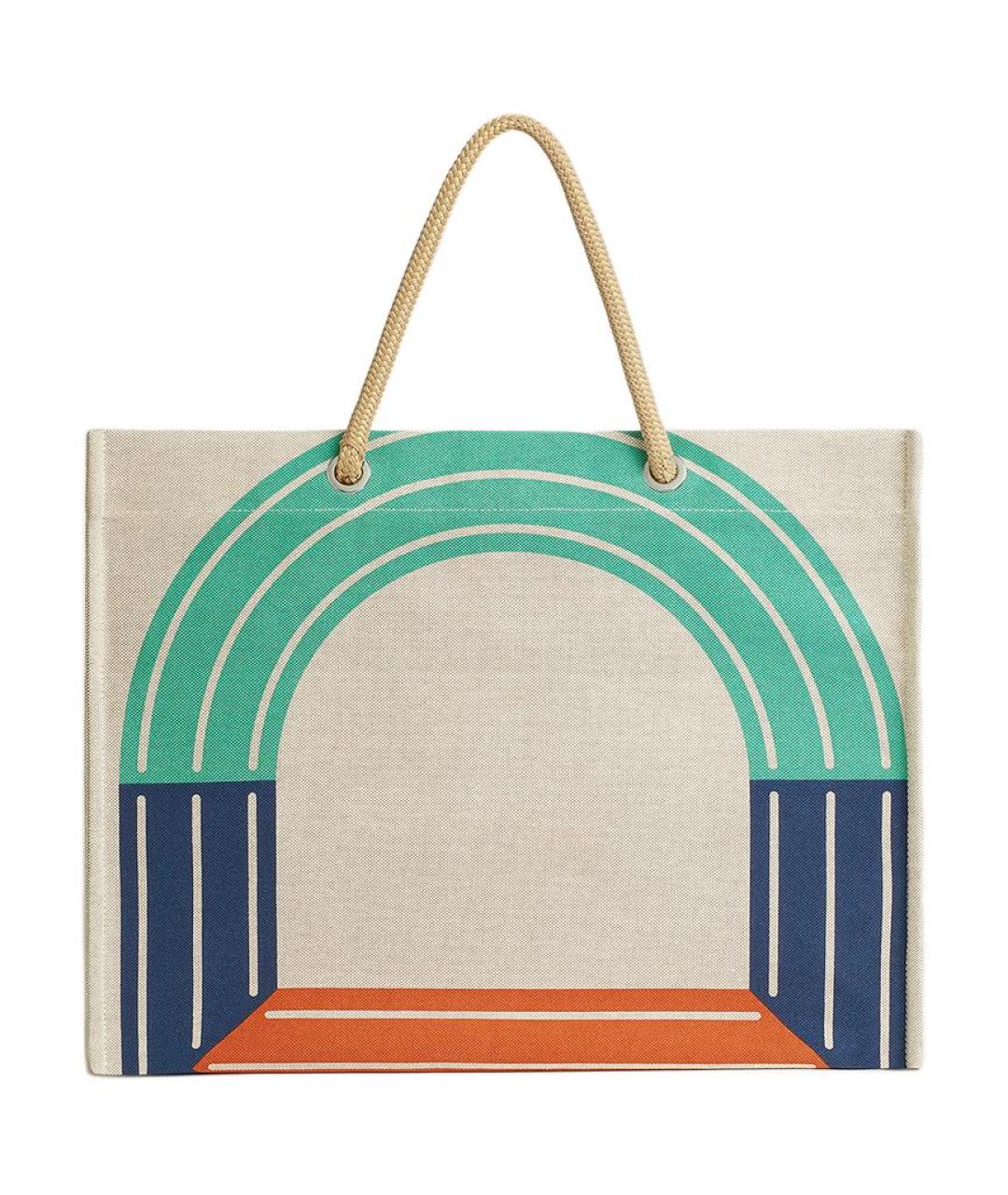 HERMES Синяя хлопковая сумка через плечо, фото 1