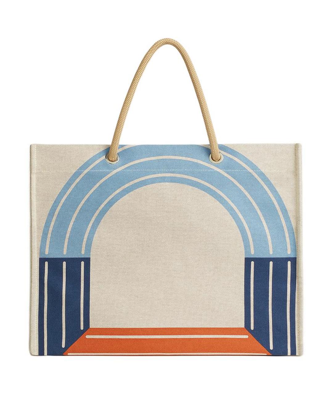 HERMES Синяя хлопковая сумка через плечо, фото 3