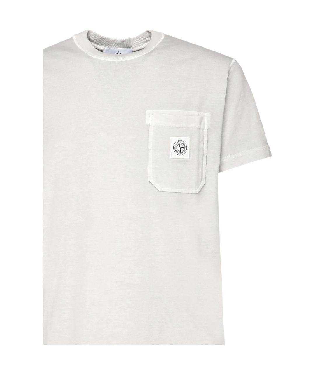STONE ISLAND Серая футболка, фото 3