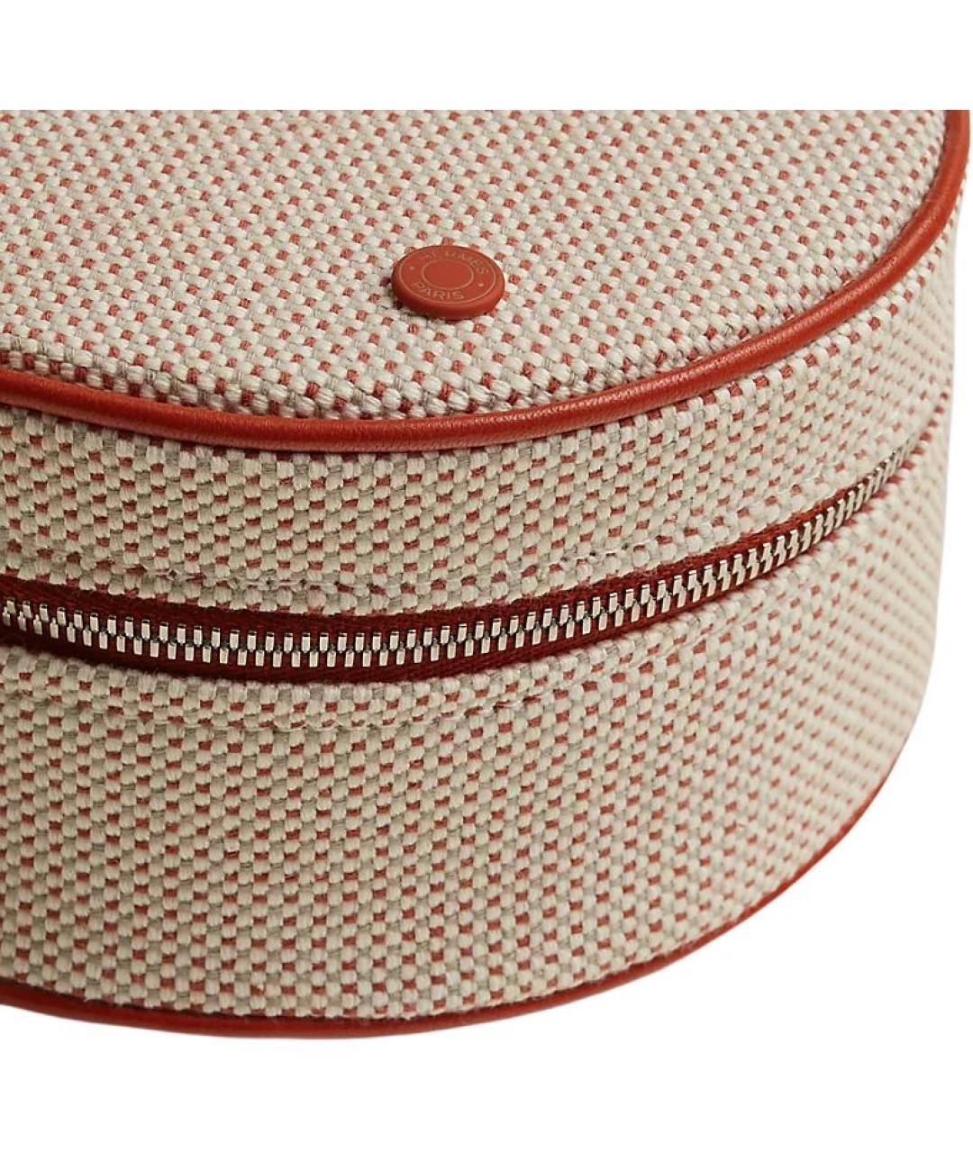 HERMES Коричневая хлопковая косметичка, фото 3