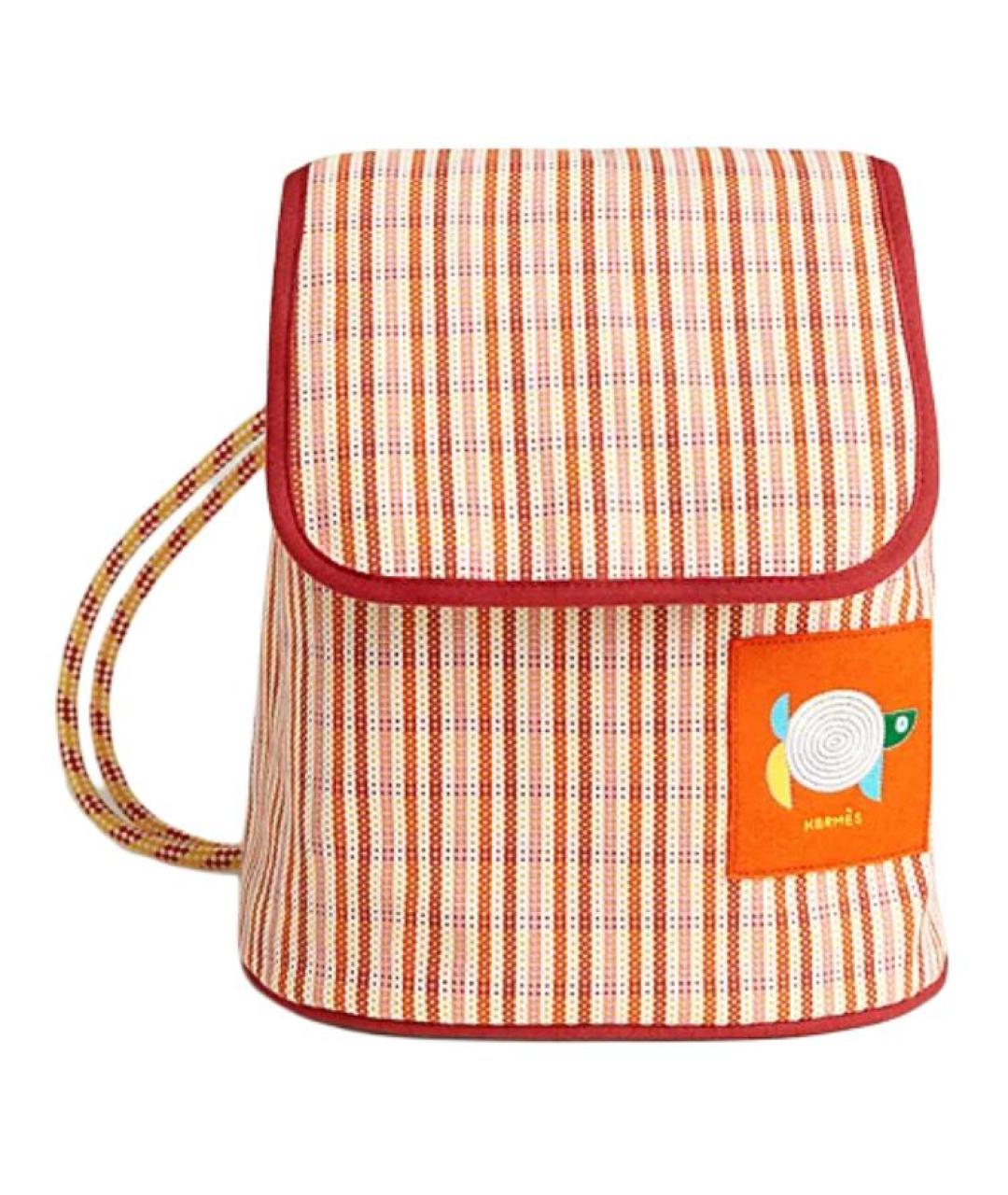 HERMES Оранжевый хлопковый рюкзак, фото 1