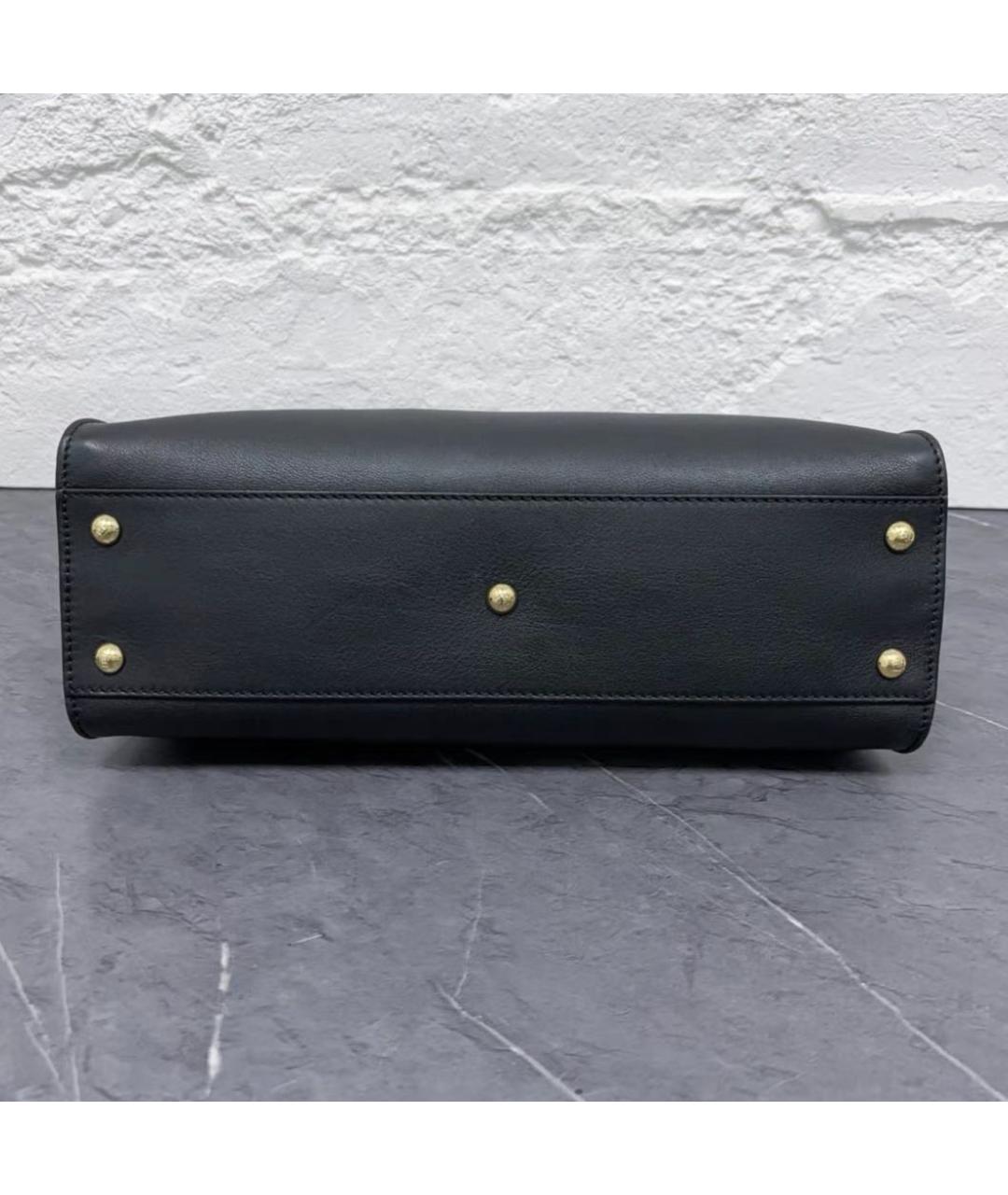 FENDI Черная кожаная сумка с короткими ручками, фото 3