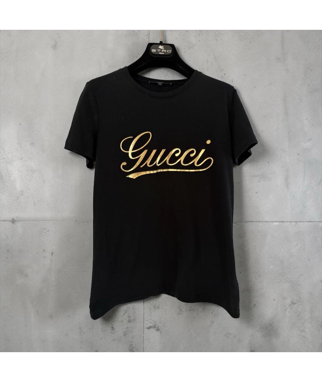 GUCCI Черная хлопковая футболка, фото 9