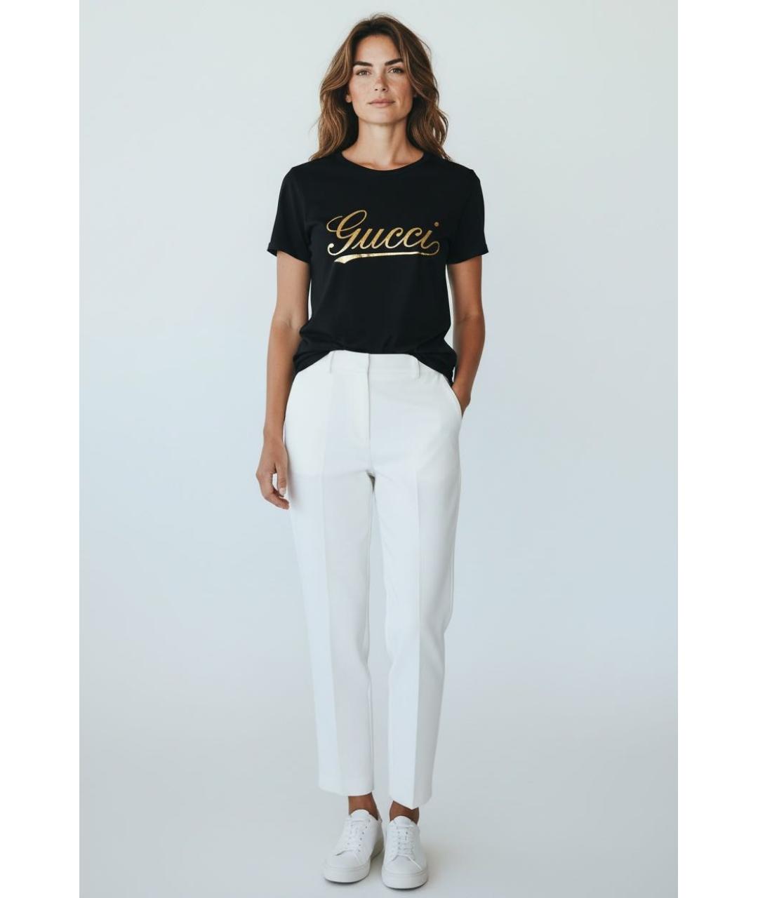 GUCCI Черная хлопковая футболка, фото 4