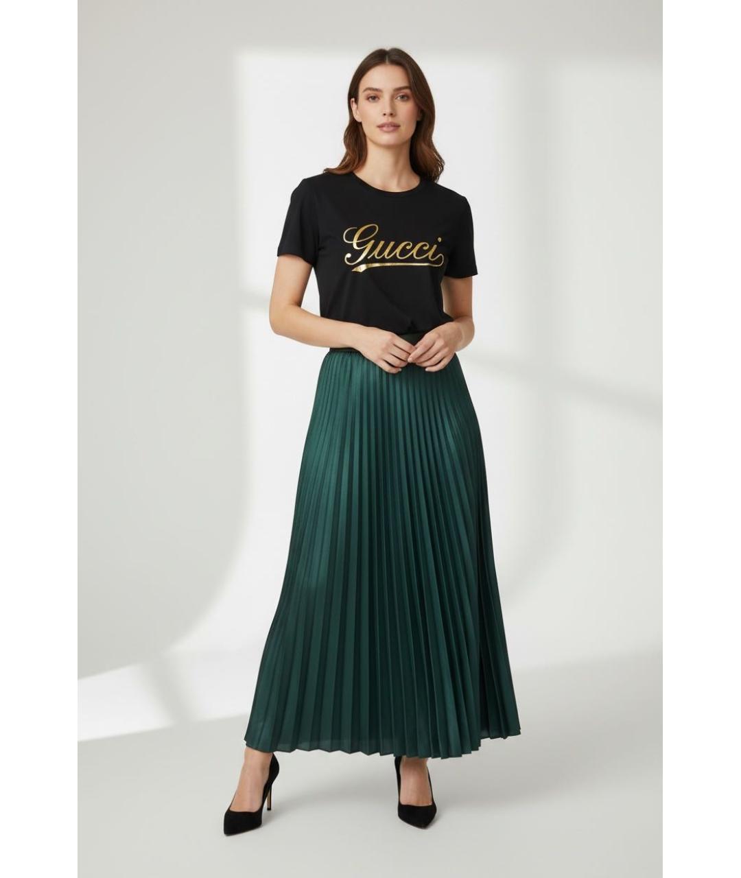 GUCCI Черная хлопковая футболка, фото 3