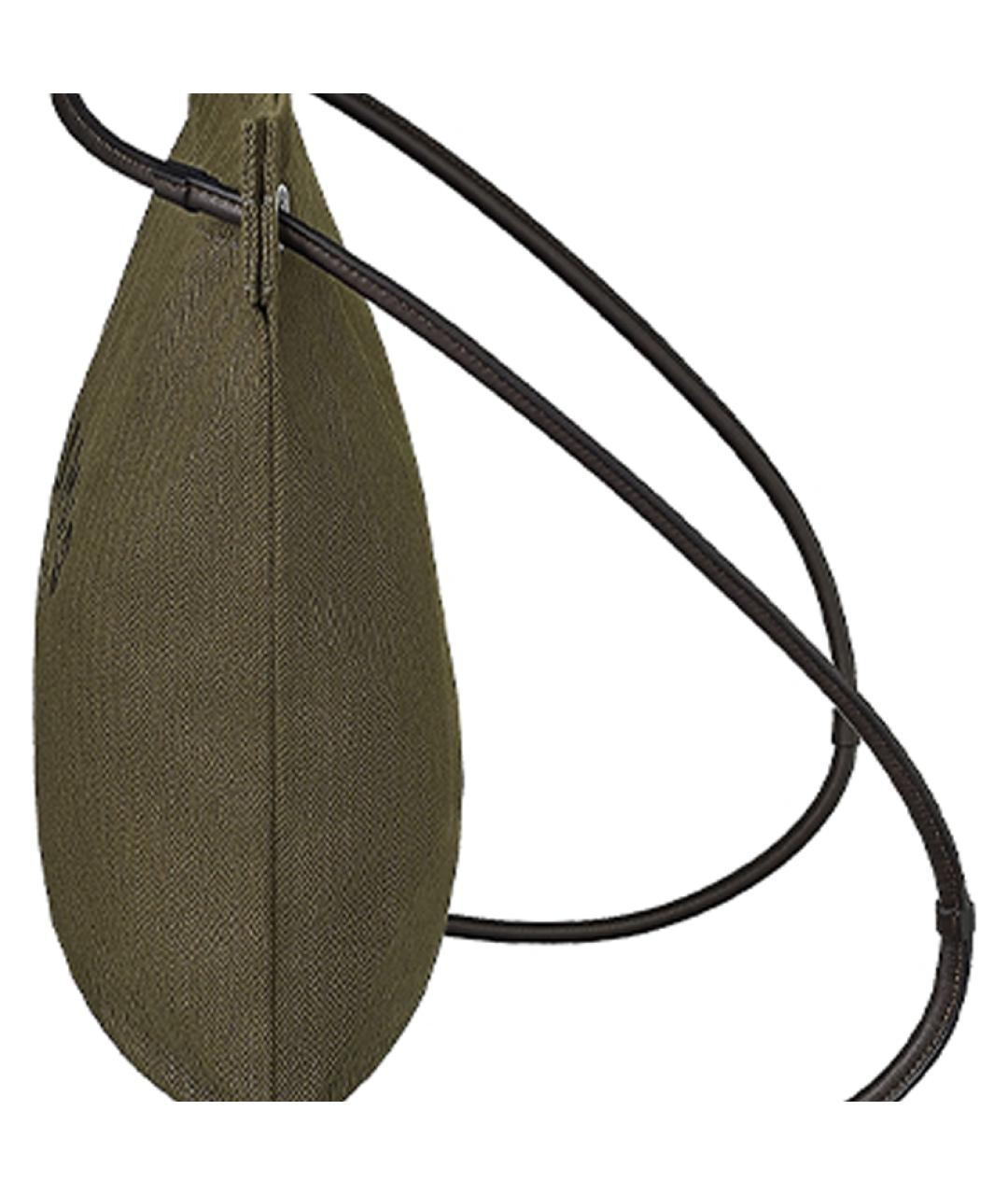 HERMES Хаки хлопковая сумка через плечо, фото 5