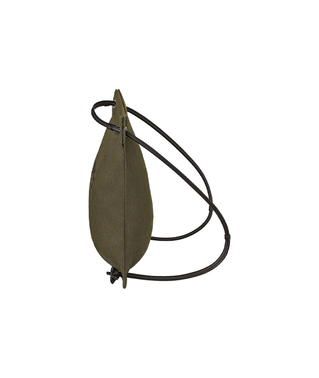 HERMES Хаки хлопковая сумка через плечо, фото 2