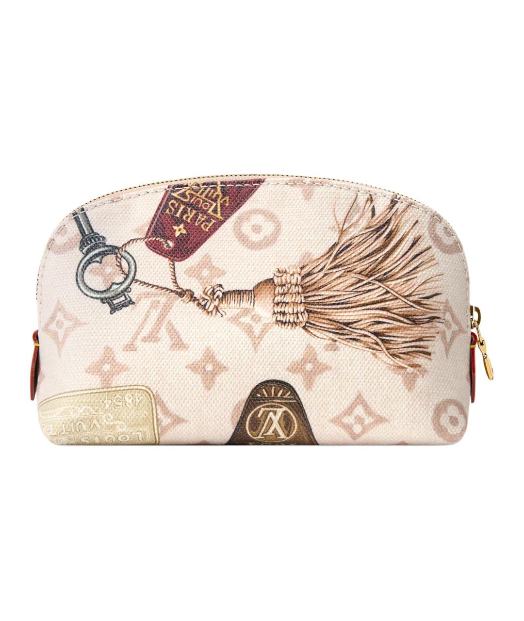 LOUIS VUITTON Бежевая канва косметичка, фото 3