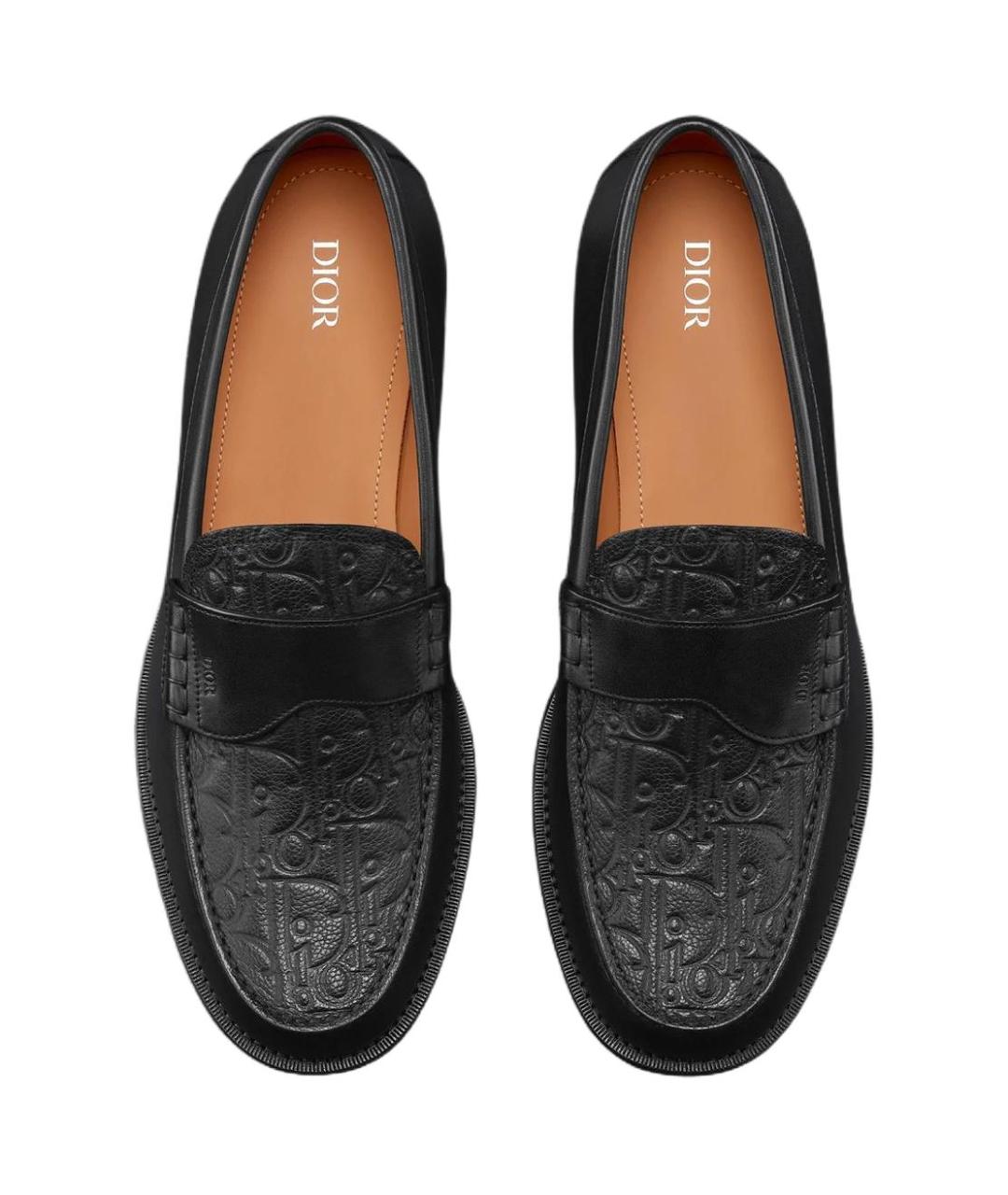 CHRISTIAN DIOR Черные кожаные лоферы, фото 5