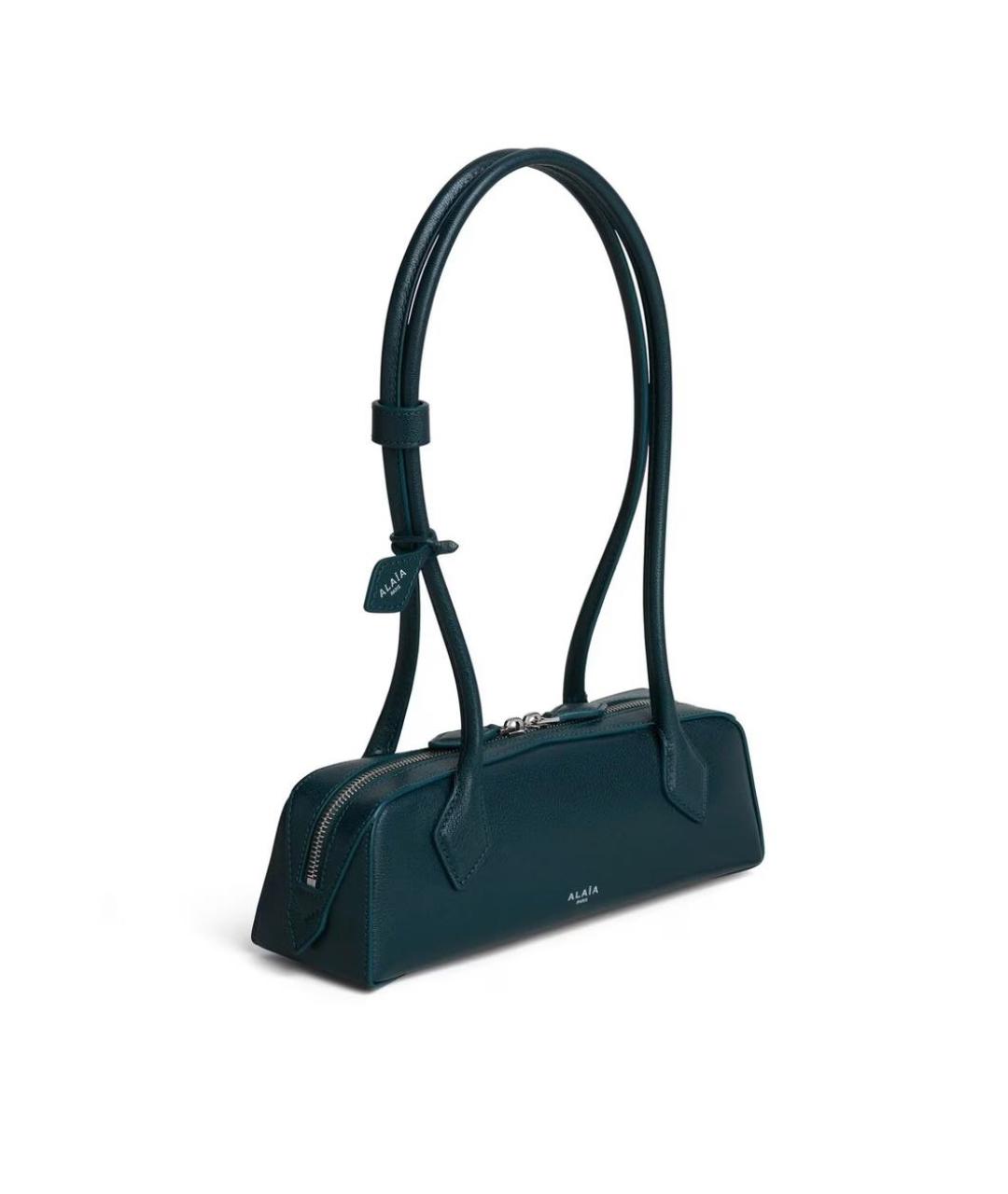 ALAIA Темно-синяя кожаная сумка с короткими ручками, фото 2