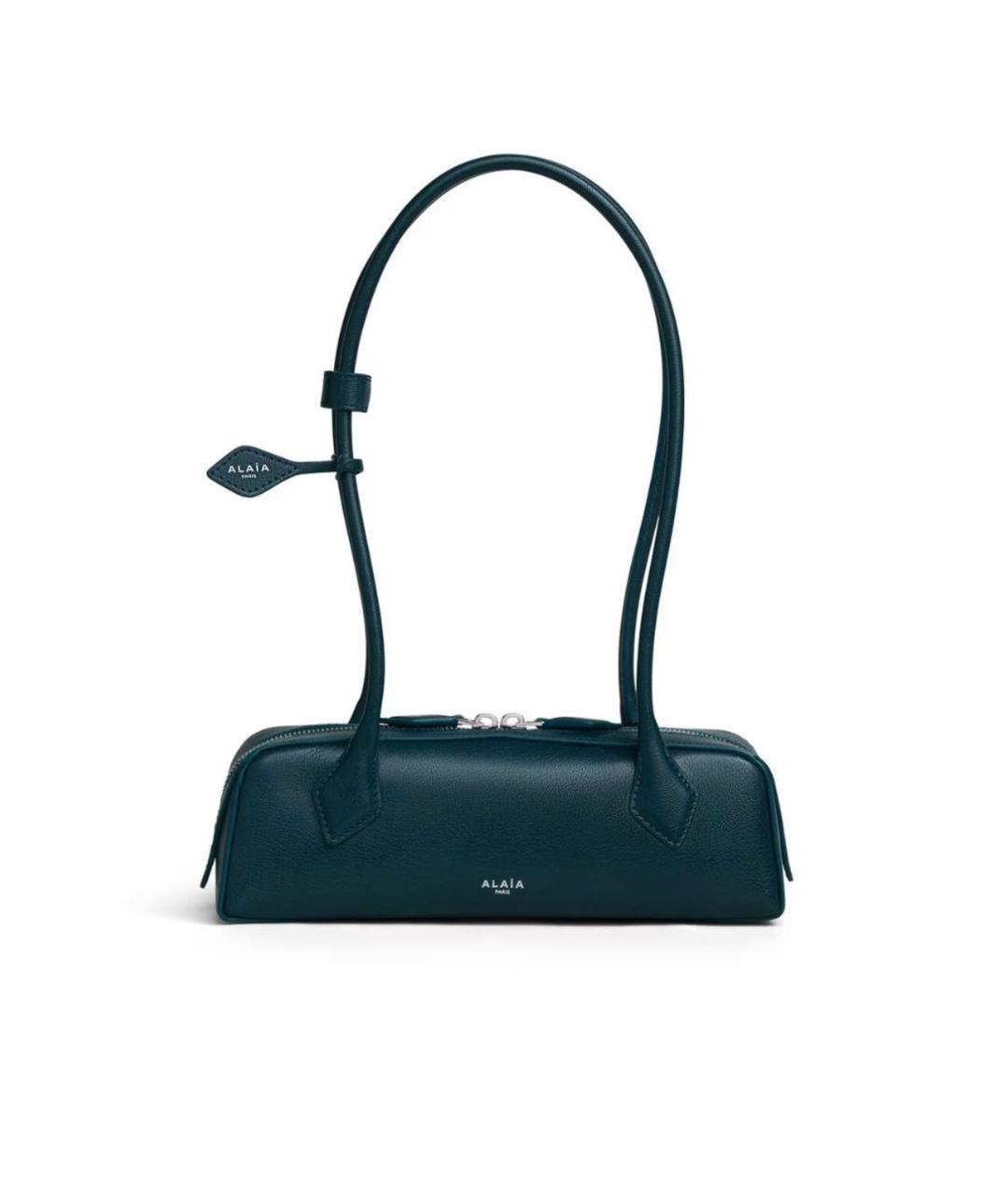 ALAIA Темно-синяя кожаная сумка с короткими ручками, фото 1