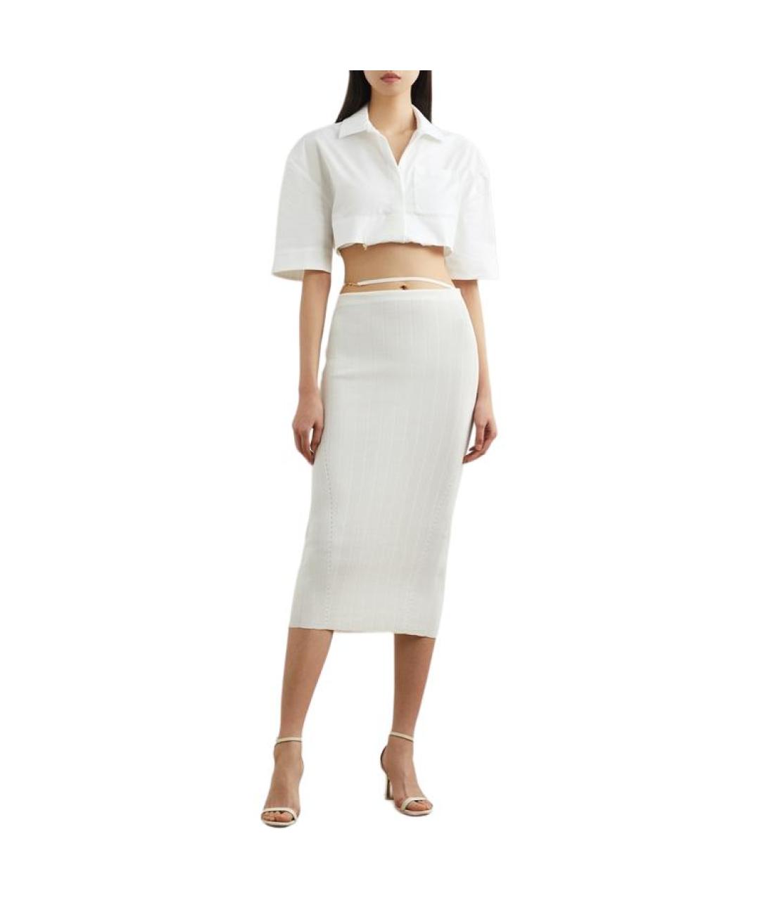 JACQUEMUS Белая юбка макси, фото 3