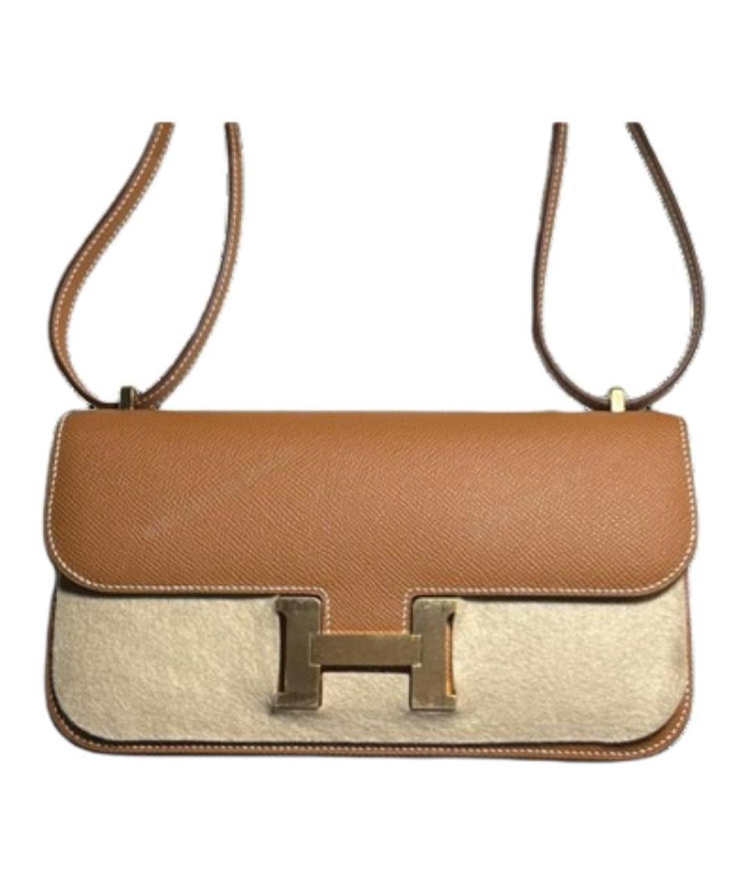 HERMES Коричневая кожаная сумка через плечо, фото 1