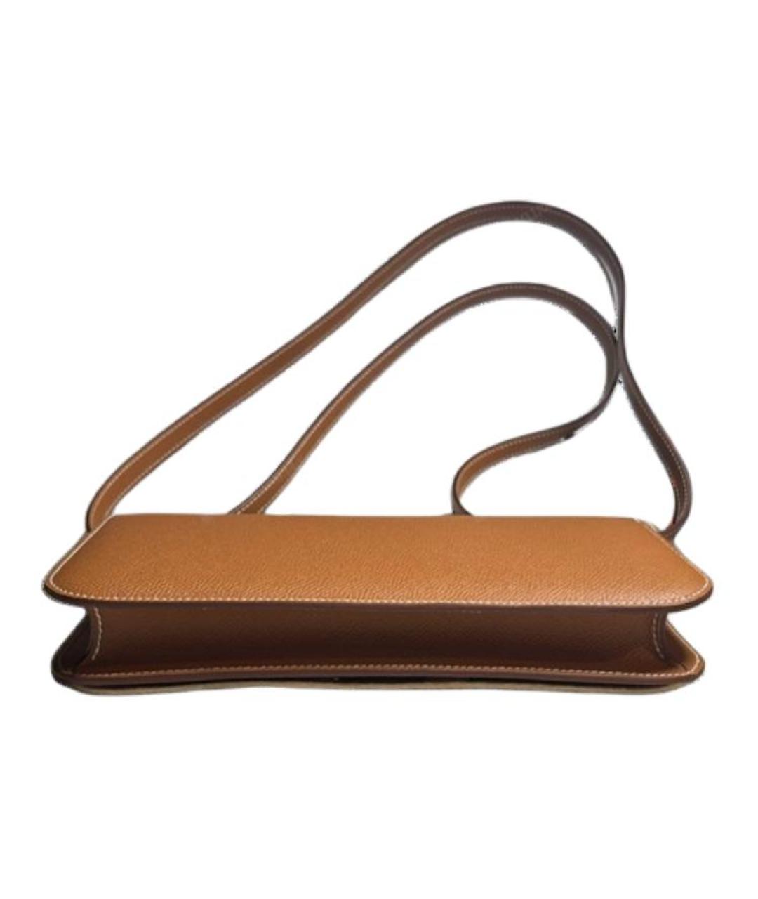 HERMES Коричневая кожаная сумка через плечо, фото 3