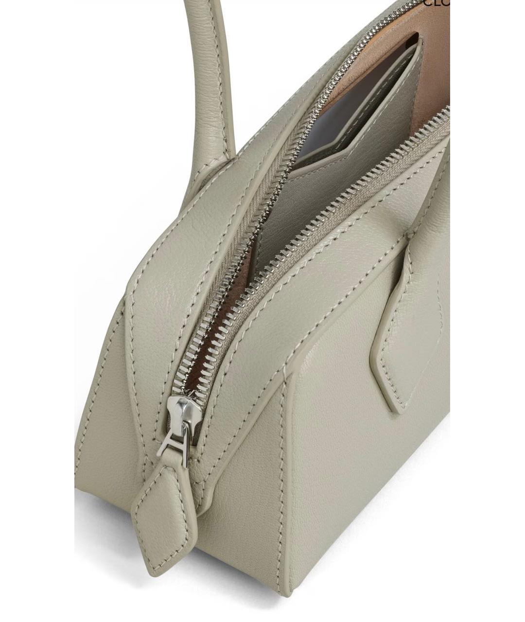 ALAIA Серая кожаная сумка с короткими ручками, фото 3