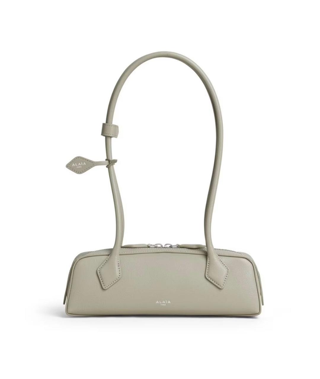 ALAIA Серая кожаная сумка с короткими ручками, фото 1