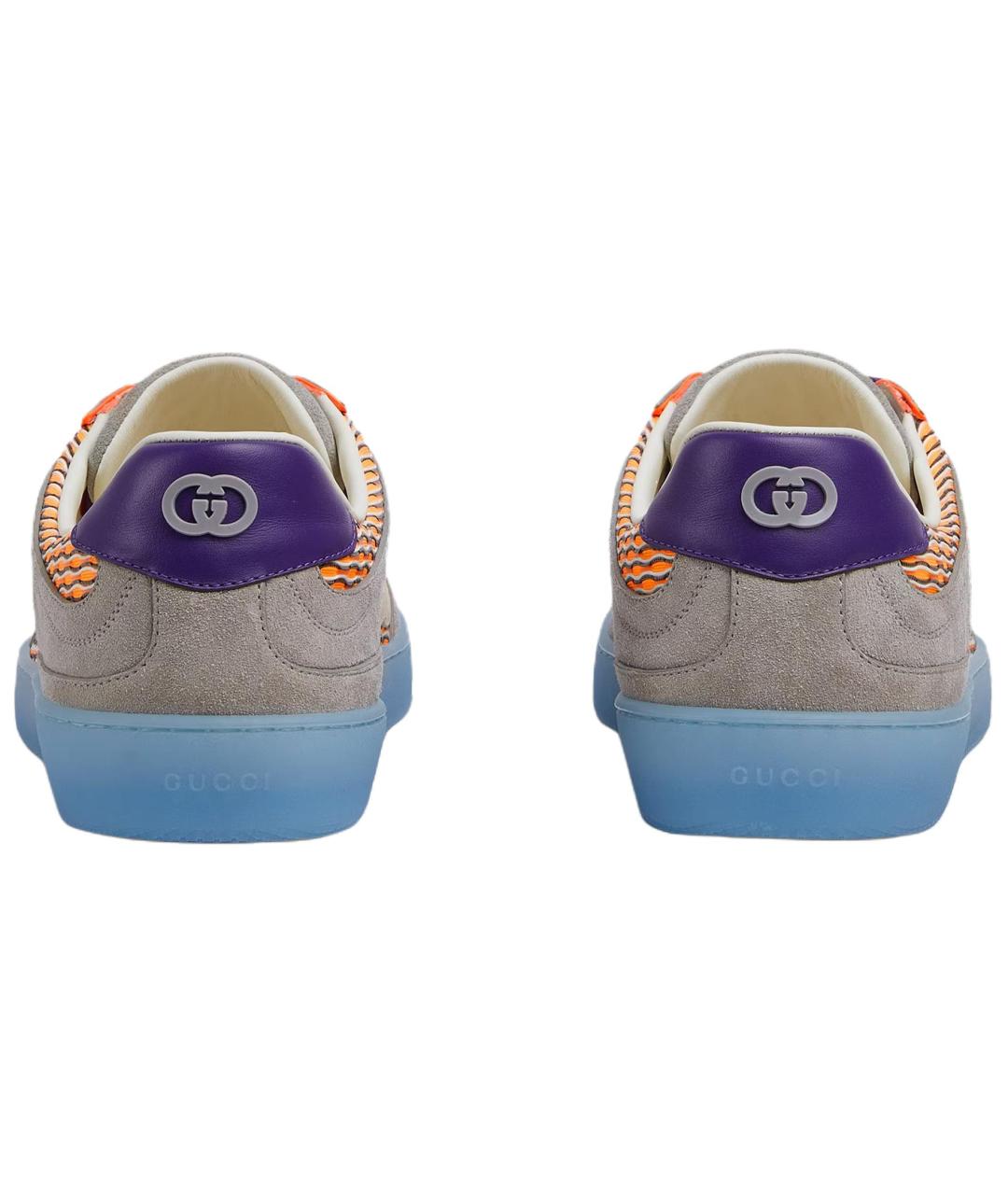 GUCCI Оранжевое замшевые низкие кроссовки / кеды, фото 5