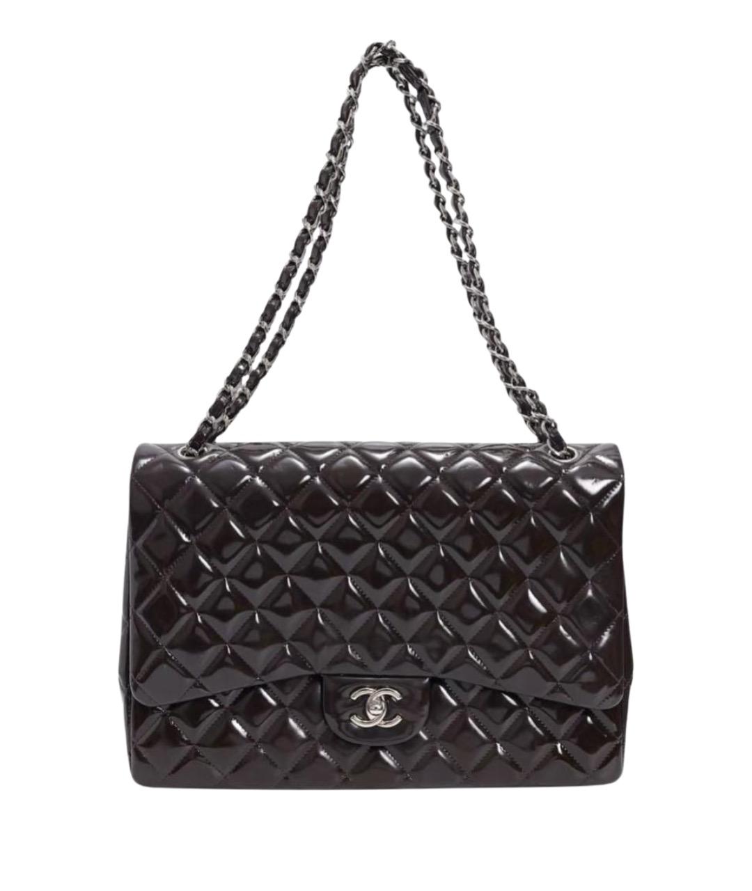 CHANEL Черная сумка через плечо из лакированной кожи, фото 1