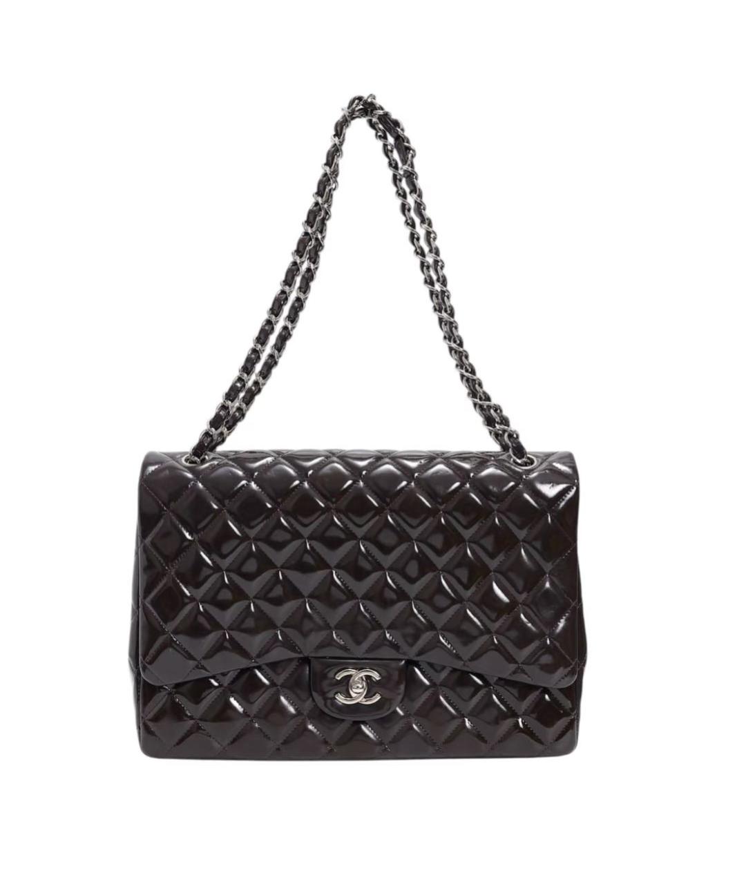 CHANEL Черная сумка через плечо из лакированной кожи, фото 6