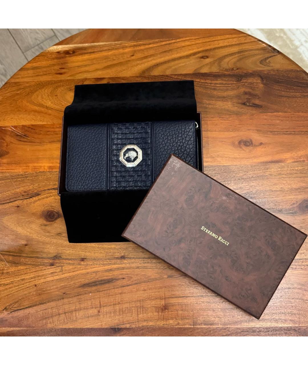 STEFANO RICCI Темно-синий кошелек из экзотической кожи, фото 2