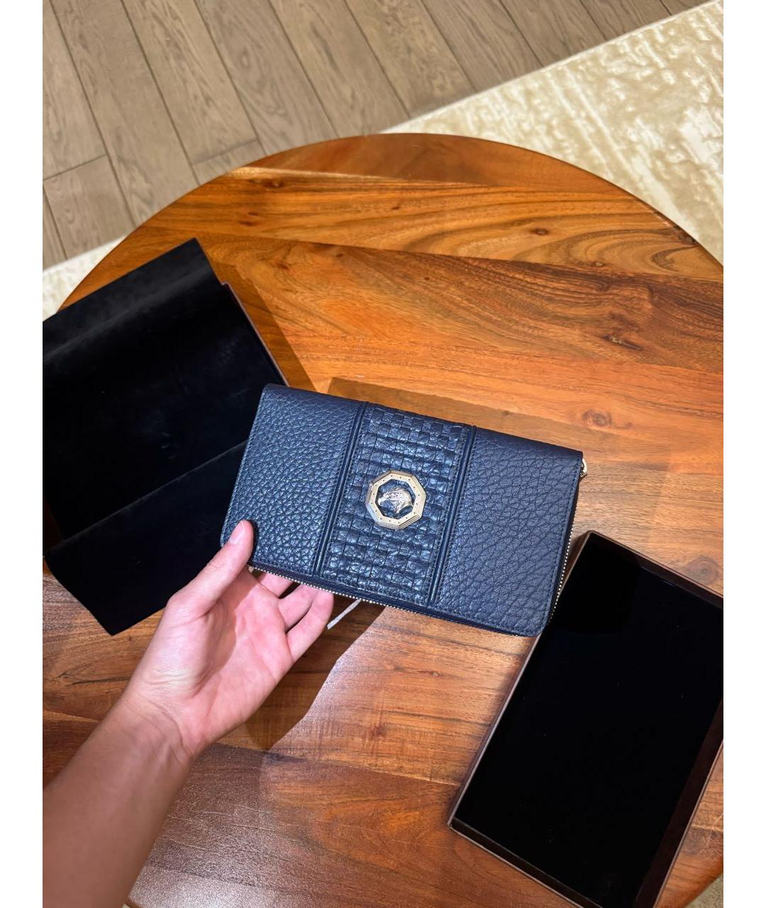 STEFANO RICCI Темно-синий кошелек из экзотической кожи, фото 7